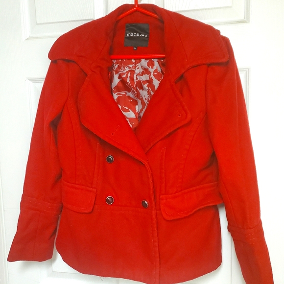 Red Pleated Coat - Picture 1 of 2